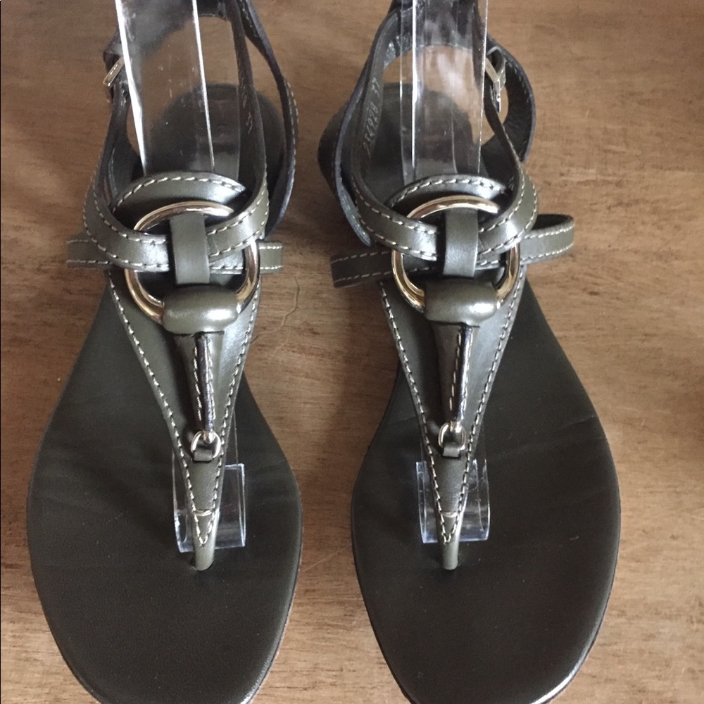 Gucci Sandals Olive Green Sz 37 Dustbag 7